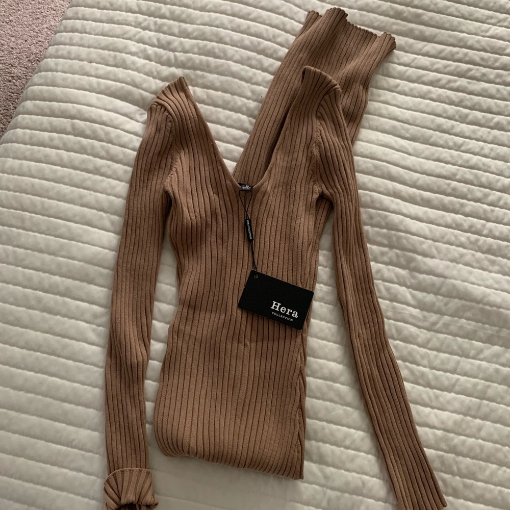 HERA Collection Long Sleeve Bodycon Midi Dress